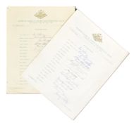 CRICKET - AUSTRALIA 1968 - AUTOGRAPHED TEAM SHEET