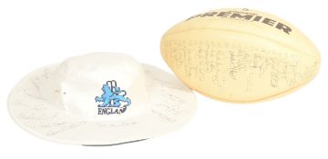 SPORTING MEMORABILIA - CRICKET & RUGBY BALL