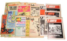 COUNTERCULTURE - COLLECTION OF 1970S INK & 7 DAYS NEWSPAPER MAGAZINES