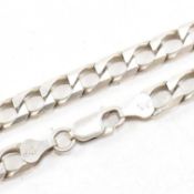 ITALIAN 925 SILVER FLAT CURB LINK CHAIN NECKLACE