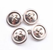 HALLMARKED SILVER LONGMIRE BUTTON CUFFLINKS