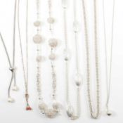 COLLECTION OF SILVER NECKLACES