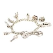 HALLMARKED SILVER CHARM BRACELET