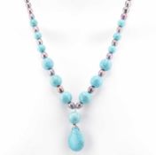 TWO PEARL & HOWLITE NECKLACES & STUD EARRINGS