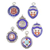 COLLECTION OF HALLMARKED SILVER FOB MEDALS