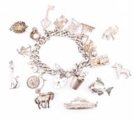 SILVER CHARM BRACELET & ASSORTED SILVER CHARMS