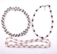 THREE FRESHWATER PEARL NECKLACES