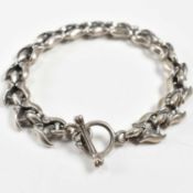 A SILVER FANCY CHAIN LINK BRACELET