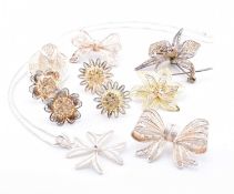 COLLECTION OF SILVER FILIGREE JEWELLERY