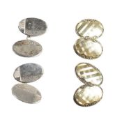 TWO PAIRS OF SILVER CUFFLINKS