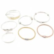 COLLECTION OF SILVER BANGLES & BRACELETS