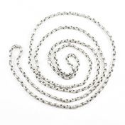 VINTAGE WHITE METAL ROLO LINK CHAIN NECKLACE
