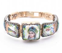 RUSSIAN YANKA 17 JEWEL PORCELAIN PANEL WRISTWATCH