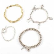 COLLECTION OF 925 SILVER CHAIN BRACELETS