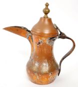 19TH CENTURY MIDDLE EASTERN ARABIC BRASS COFFEE POT