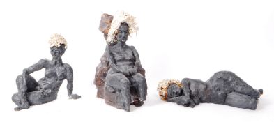 COLLECTION OF THREE CONTEMPORARY CLAY SCULPTURES