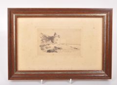 20TH CENTURY ETCHING OF TOUR GABRIEL - MT ST MICHEL