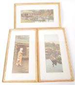 THREE 20TH CENTURY JAPANESE HAND COLOURED PHOTOGRAPH PRINTS