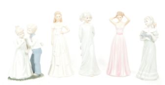 FIVE LATE 20TH CENTURY PORCELAIN FIGURINES