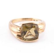 HALLMARKED 9CT GOLD & IMPERIAL TOPAZ RING