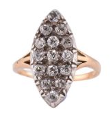 GOLD & DIAMOND NAVETTE RING