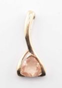 HALLMARKED 9CT GOLD & TIBETAN SUNSTONE NECKLACE PENDANT