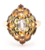 HALLMARKED 9CT GOLD & SAPPHIRE CLUSTER RING