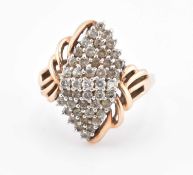 HALLMARKED 9CT GOLD & DIAMOND CLUSTER RING