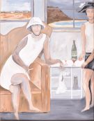 GERALD HUCKS (B. 1942) - TWO WHISPERING SISTER, 2024