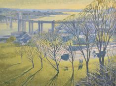 ALAN COTTON (B. 1936) - EARLY EVENING BY THE TAMAR, C. 1993