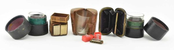 CURIOS. COLLECTION OF SMALL ITEMS INCL. PLAYING CARDS & A HARMONICA
