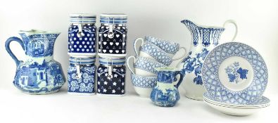 COLLECTION OF ENGLISH CERAMICS - VICTORIA IRONSTONE / SPODE/ LONDON POTTERY CANISTERS