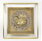 BURMESE APPLIQUE TAPESTRY BEADWORK PANEL WITH HORSE
