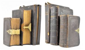 THREE 19TH CENTURY VICTORIAN LEATHERBOUND MINIATURE BIBLES