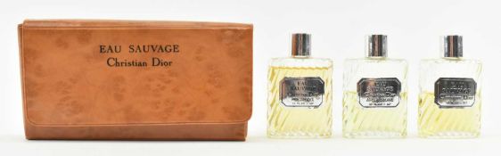 CHRISTIAN DIOR - EAU SAUVAGE - VINTAGE SET OF THREE AFTERSHAVES