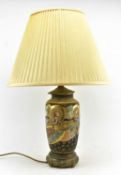 20TH CENTURY JAPANESE SATSUMAWARE VASE CONVERTED TO LAMP