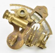 20TH CENTURY BRASS MARINE SEXTANT IN WOODEN CASE