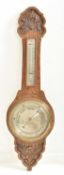 GAMAGE LONDON - EARLY 20TH CENTURY OAK CASED BANJO BAROMETER