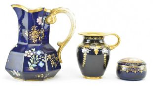 COLLECTION OF LATE 19TH CENTURY COBALT & GILT CHINA