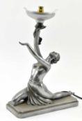 ART DECO STYLE RESIN TABLE LAMP MODELLED AS DANCER