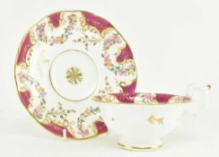 EARLY 19TH CENTURY DAVENPORT PORCELAIN TEACUP AND SAUCER