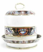 VICTORIAN STONEWARE CERAMIC LIDDED CHEESE DOME WITH NEOCLASSICAL DESIGN
