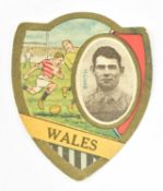 BAINES GOLD MEDAL FOOTBALL CARDS. WALES SHIELD TRADE CARD