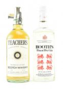 BOOTH'S FINEST DRY GIN & TEACHER'S CREAM SCOTCH WHISKY - 70 PROOF (2)