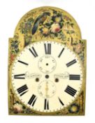 19TH CENTURY HAND PAINTED & ENAMEL LONGCASE CLOCK'S FACE