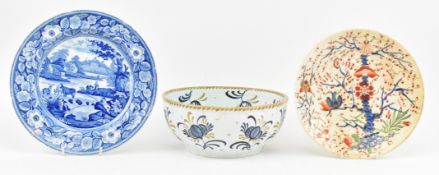 THREE PIECES OF 19-20TH CENTURY ENGLISH & GERMAN CERAMIC PIECES