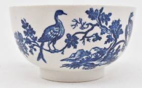 FIRST PERIOD WORCESTER C1770 PORCELAIN BIRDS IN BRANCHES BOWL