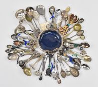 COLLECTION OF 19TH & 20TH CENTURY MAJ. SILVER PLATED SPOONS INCL. COMMEMORATIVE