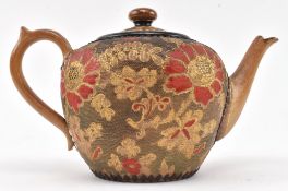 DOULTON LAMBETH - LATE VICTORIAN CERAMIC AESTHETIC MOVEMENT TEAPOT