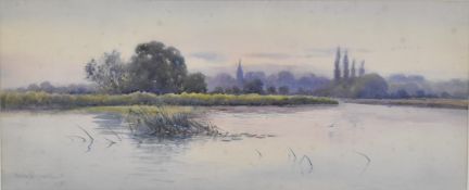 CLAUDE HAMILTON ROWBOTHAM - THE THAMES OXFORDSHIRE - WATERCOLOUR PAINTING